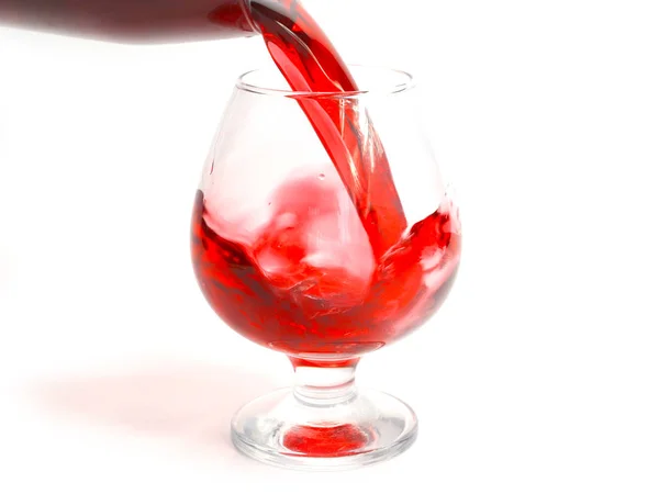 Jet Patterns Pouring Red Wine Glass — Stock Photo, Image