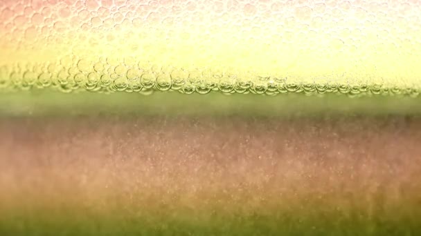 Bulles Air Dans Mousse Surface Liquide — Video