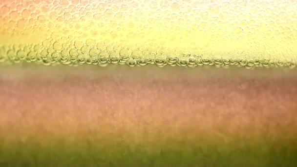 液体の表面に発泡の気泡 — ストック動画