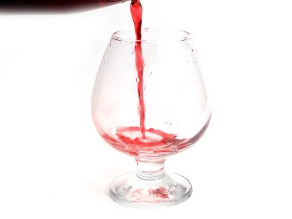 Elegant Red Wine Splash Pattern Poured Glass — Stock Photo, Image