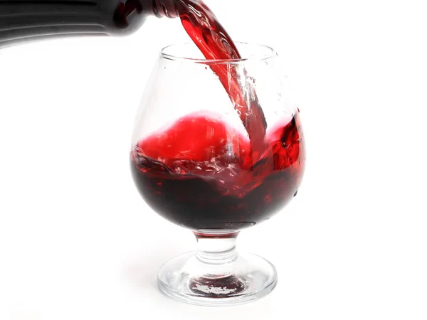 Élégant Motif Éclaboussure Vin Rouge Lorsqu Est Versé Dans Verre — Photo