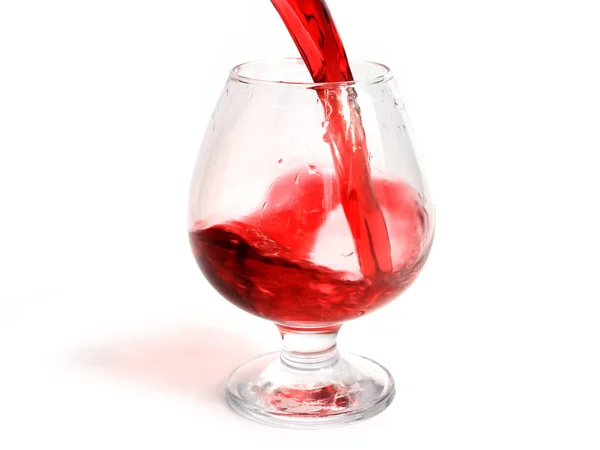 Елегантний Візерунок Червоного Вина Коли Його Заливають Склянку — стокове фото