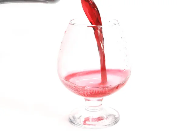 Elegante Rode Wijn Splash Patroon Wanneer Gegoten Een Glas — Stockfoto