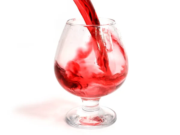 Elegante Padrão Respingo Vinho Tinto Quando Derramado Copo — Fotografia de Stock
