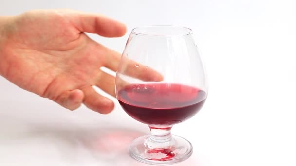 Destaques Delicados Padrões Superfície Vinho Tinto Copo — Vídeo de Stock