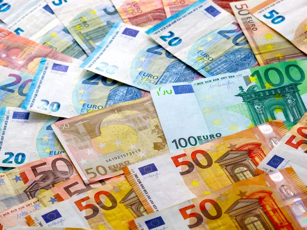 Sporo Europejskiej Waluty Euro Jako Element Rynku Finansowego — Zdjęcie stockowe