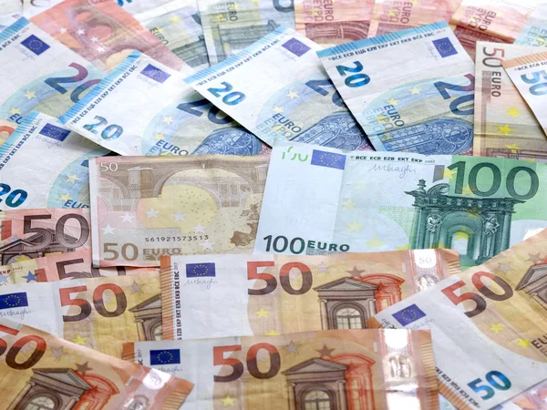 Sporo Europejskiej Waluty Euro Jako Element Rynku Finansowego — Zdjęcie stockowe