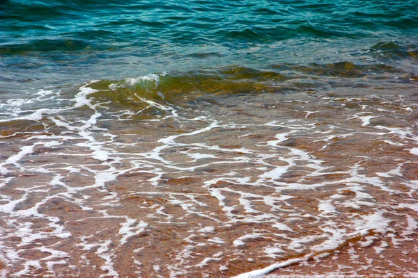Praia Areia Costa Mediterrâneo Uma Tarde Verão — Fotografia de Stock