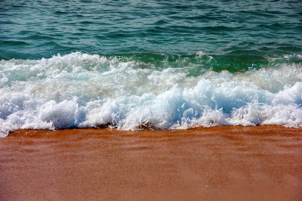 Sandy Beach Mediterranean Coast Summer Afternoon — Stock Photo, Image