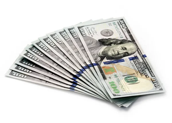 Honderd Dollarbiljetten Stapel Als Betaalmiddel — Stockfoto