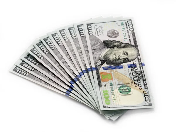 Pilha Notas Cem Dólares Como Meio Pagamento — Fotografia de Stock