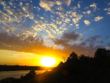 bulutlu gökyüzü ufukta, cennet yatay