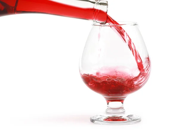 Padrões Vinho Tinto Quando Derramando Copo — Fotografia de Stock