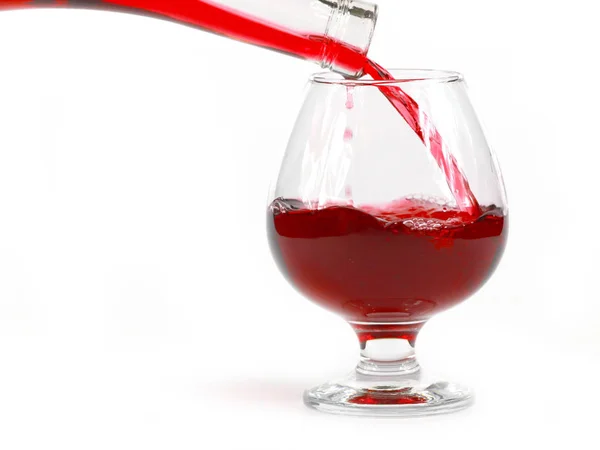 Modèles Vin Rouge Lors Versement Dans Verre — Photo