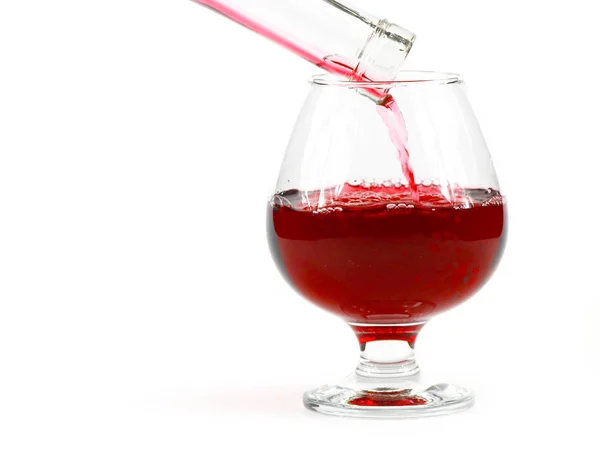 Padrões Vinho Tinto Quando Derramando Copo — Fotografia de Stock