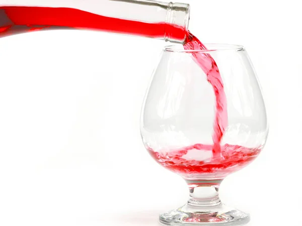 Mönster Rött Vin När Hälla Ett Glas — Stockfoto