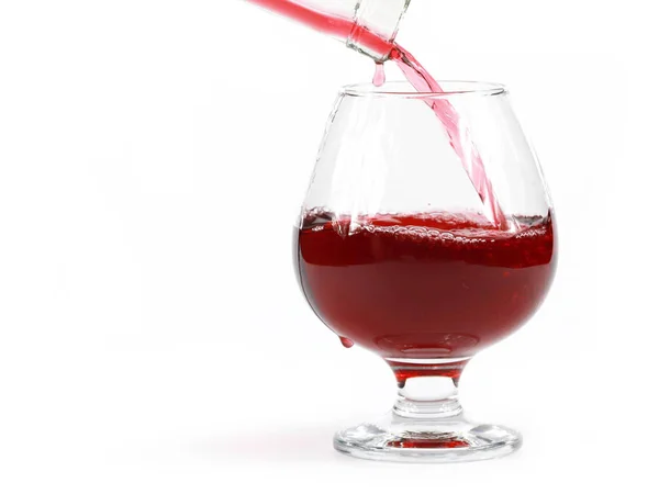 Mönster Rött Vin När Hälla Ett Glas — Stockfoto