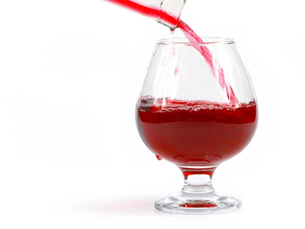 Mönster Rött Vin När Hälla Ett Glas — Stockfoto