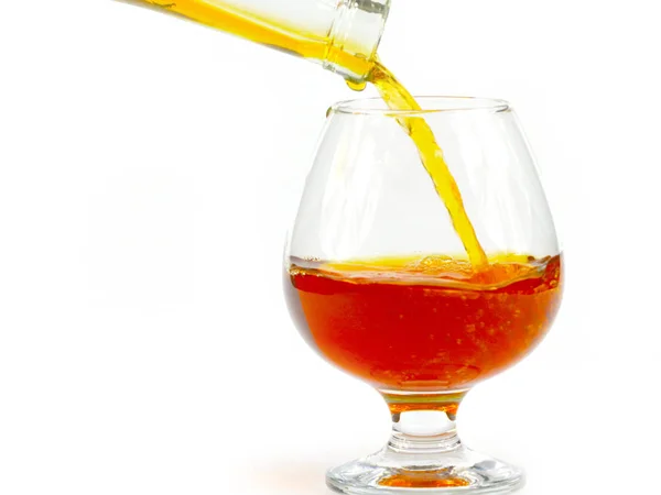 Strong Liquor Pouring Glass Creates Elegant Bursts — Stock Photo, Image