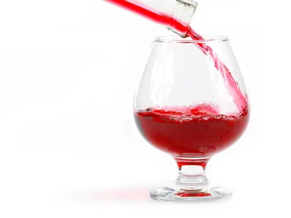 Magnifiques Motifs Fantastiques Vin Rouge Actuel Dans Verre — Photo