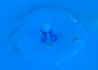 bir damla bir sıvı yüzeyde düşüyor sonra boya