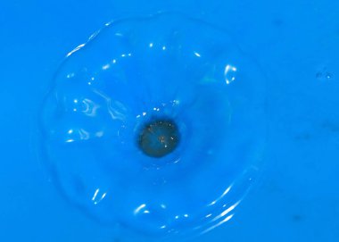 bir damla bir sıvı yüzeyde düşüyor sonra boya