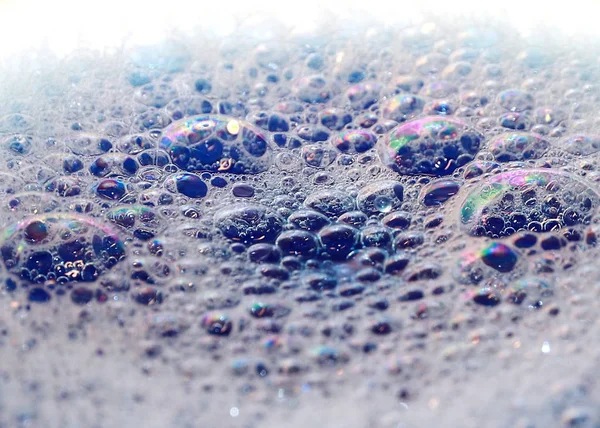 Bright Highlights Surface Foam Bubbles Liquid — Stock Photo, Image