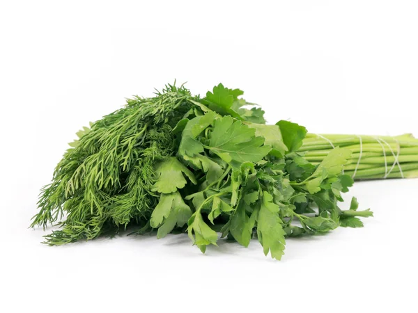 Lovely Ripe Fresh Mix Green Parsley Dill — Stock Photo, Image