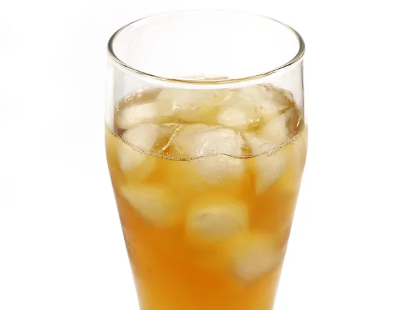 Vaso Con Cubitos Hielo Una Bebida Fría —  Fotos de Stock