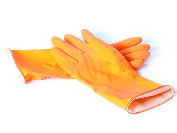 Par Guantes Goma Para Experimentos Químicos —  Fotos de Stock