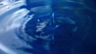 circles on the surface of the liquid after hitting a drop of water