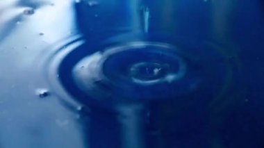 circles on the surface of the liquid after hitting a drop of water