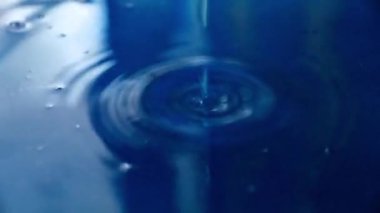 circles on the surface of the liquid after hitting a drop of water
