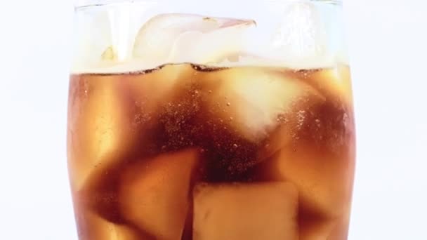 Refreshing Lemonade Glass Lots Ice — Stock Video