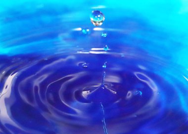 saf su bir damla ve sıvı yüzeyinde sıçrama