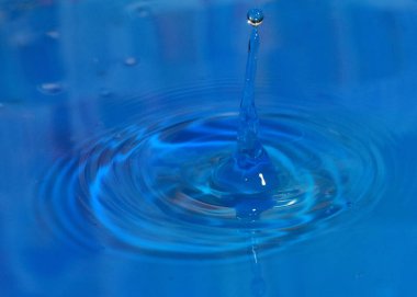 saf su bir damla ve sıvı yüzeyinde sıçrama