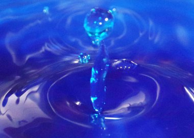 saf su bir damla ve sıvı yüzeyinde sıçrama