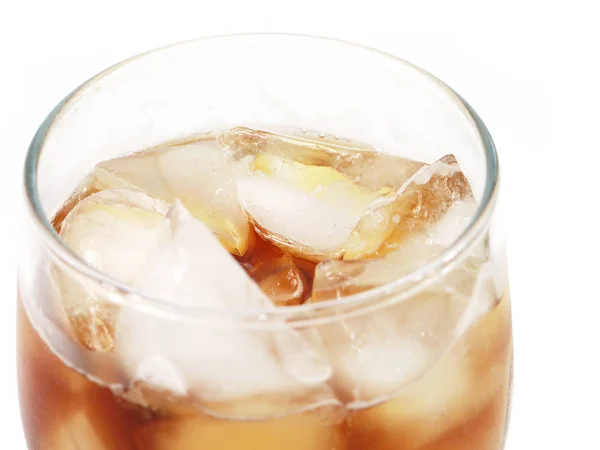 Refreshing Lemonade Glass Lots Ice — Stock Photo, Image