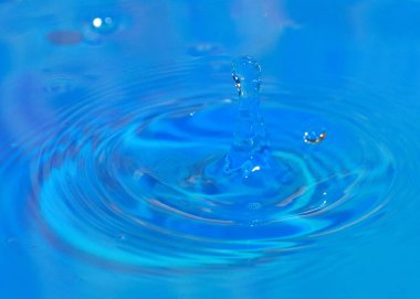 saf su bir damla net bir sıvı yüzeyine düşüyor