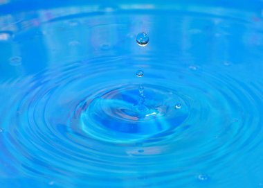 saf su bir damla net bir sıvı yüzeyine düşüyor