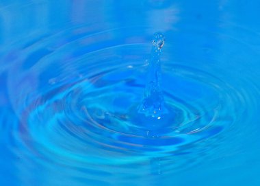 saf su bir damla net bir sıvı yüzeyine düşüyor