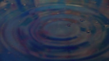 saf su bir damla sıvı yüzeyine düşüyor