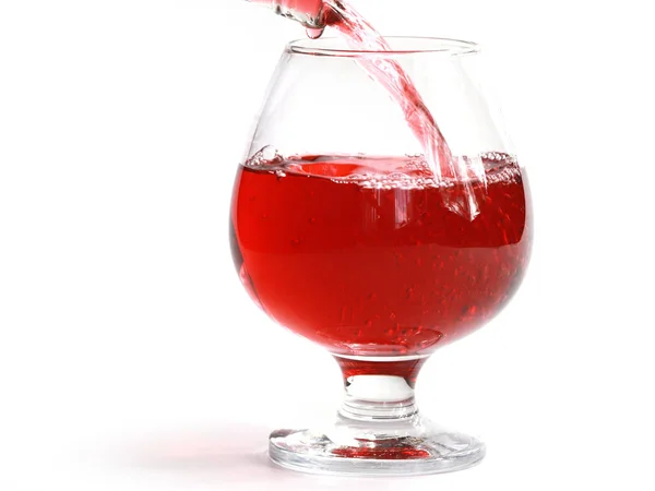 Red Wine Flow Pouring Drinking Glass — Stock Photo, Image