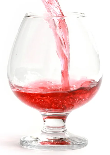 Red Wine Flow Pouring Drinking Glass — Stock Photo, Image