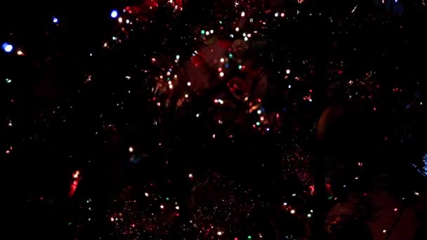 Illuminazione Albero Natale Giocattoli Vetro — Video Stock