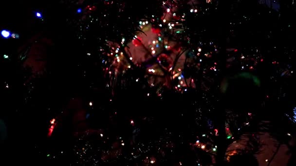 Illuminazione Albero Natale Giocattoli Vetro — Video Stock