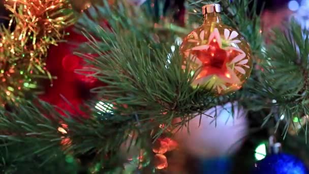 Noel Ağacı Aydınlatma Cam Oyuncaklar — Stok video
