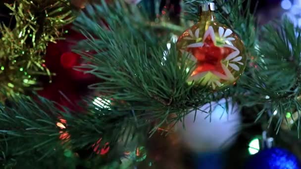 Éclairage Sapin Noël Jouets Verre — Video