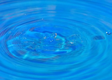 saf su damlacıkları ve sıvı yüzeyinde izleri