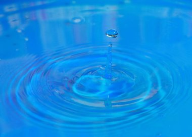 saf su damlacıkları ve sıvı yüzeyinde izleri